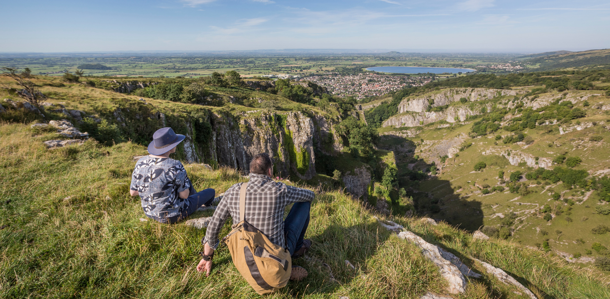 views of Somerset at the top of Cheddar Gorge